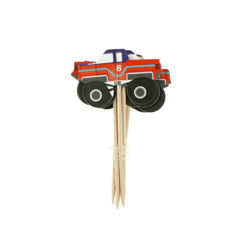 24X cartoon car truck cupcake toppers picks birthday party baby shower dec.l8
