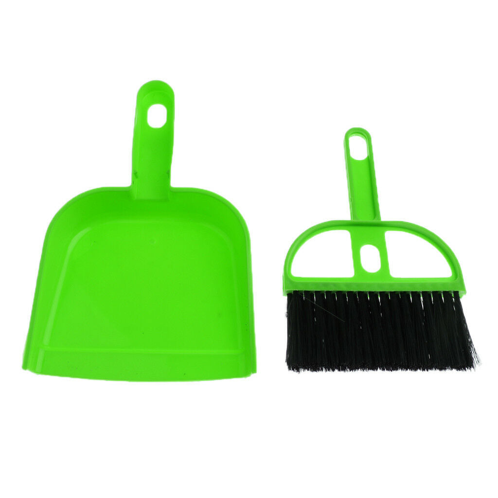 Mini Cat Sand Shovel Suit-Small Brush and Dustpan Pets Cleaning Supply Green