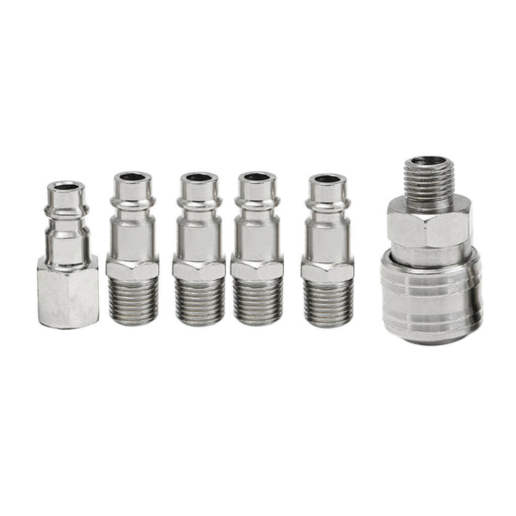 6pcs Air Line Hose Fittings Compressor Connector Quick Release Set 1/4'' NPT