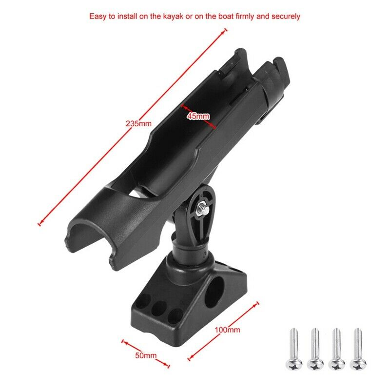 Rowing Boats Kayak 360 Degrees Rotatable ABS Fishing Rod Holder Adjustable FH6K3