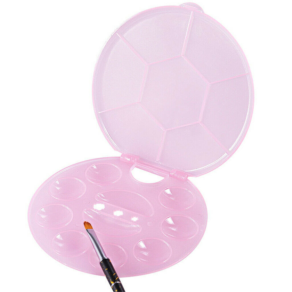 8 Slots Nail Art Mixing Palette Tray with Lid Cosmetic Blending Pallet