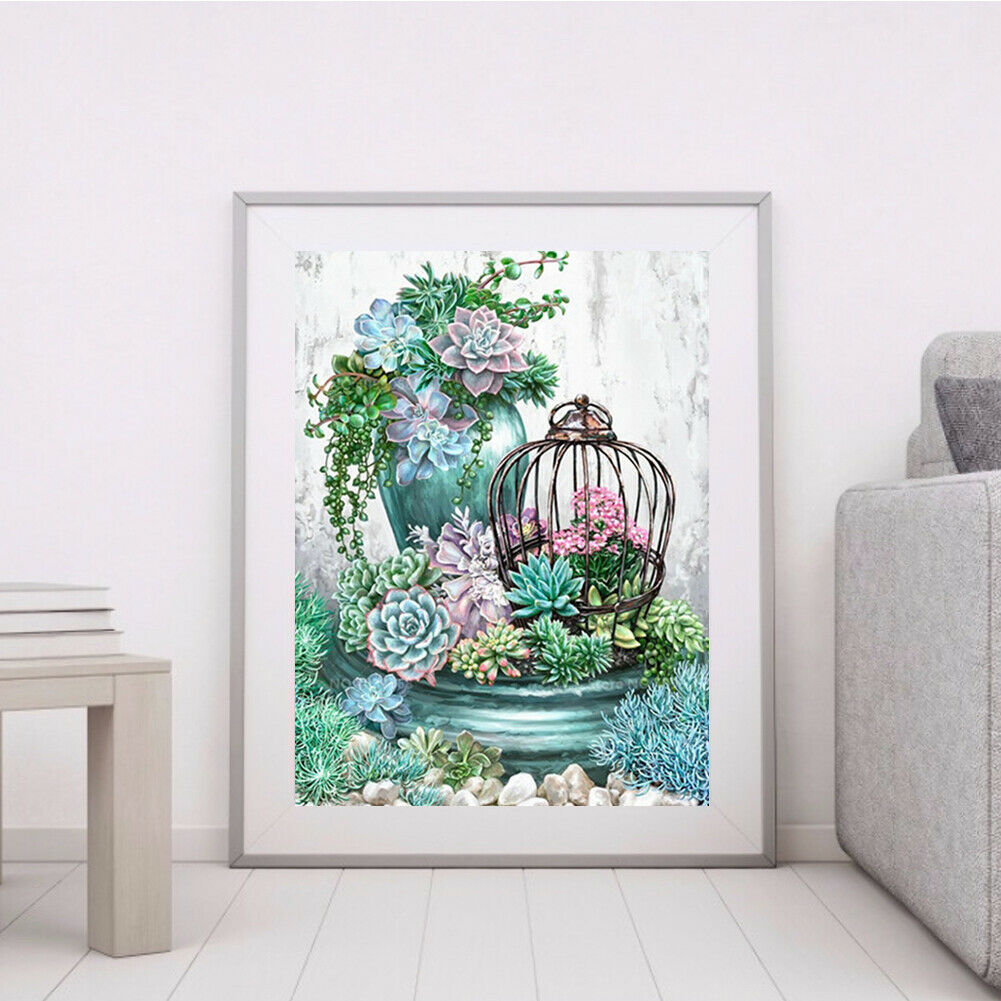 DIY 5D Mosaic Painting Kit Plant Full Drill Square Diamond Drawing Gift @