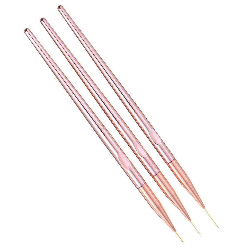 3Pcs 11/15/20mm Detailing Brushes Flower Drawing Gradient Art Pens Set