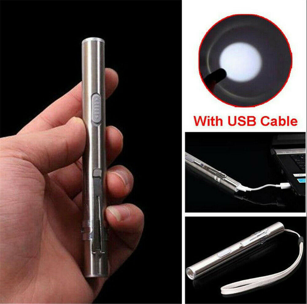 Mini Pocket Flashlight LED Lamp Torch Pen Size Q5  USB Rechargeable 500lm