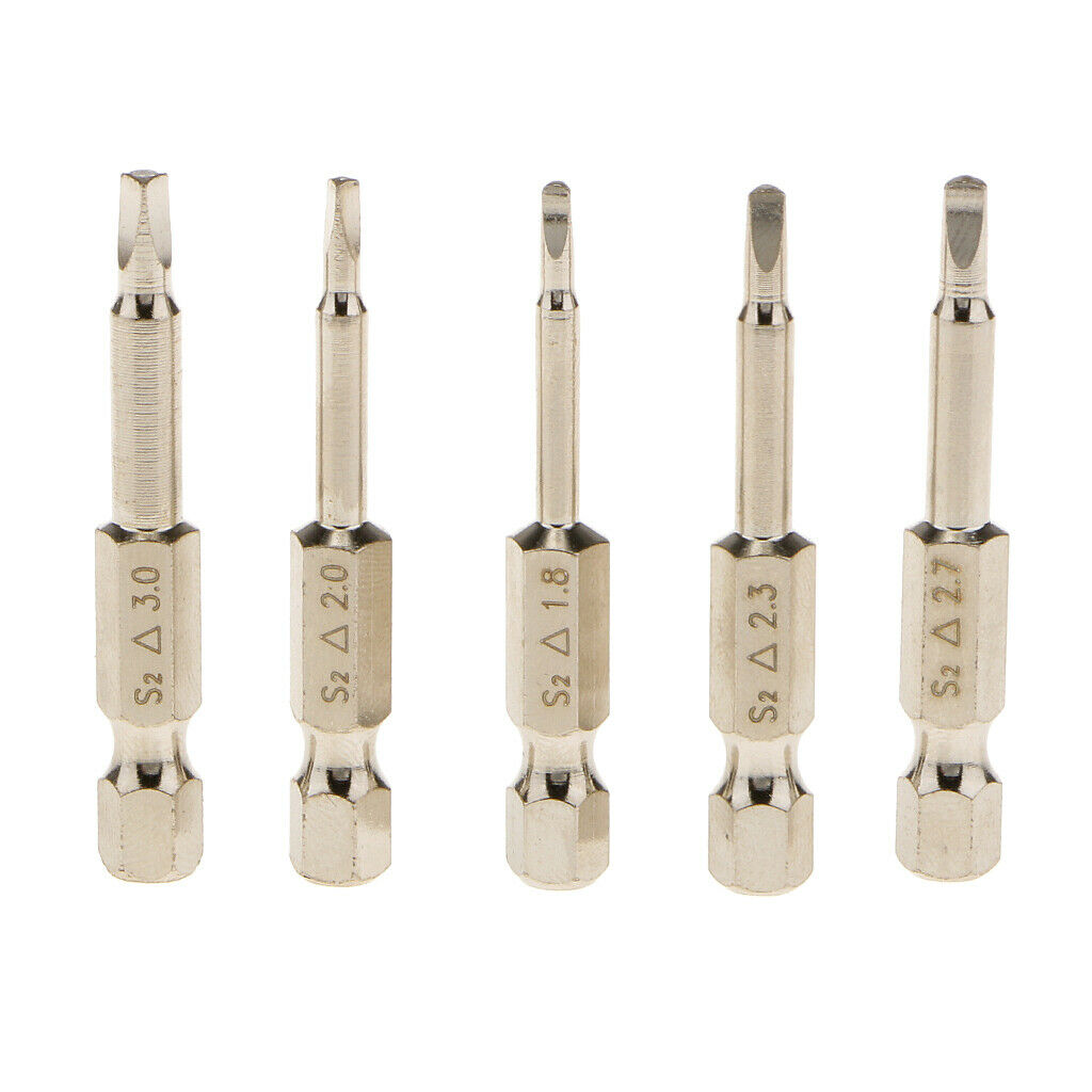 Set of 5 1/4'' Hex Triangle Head Screwdriver Bits Triangle Bit Set 50mm/2''