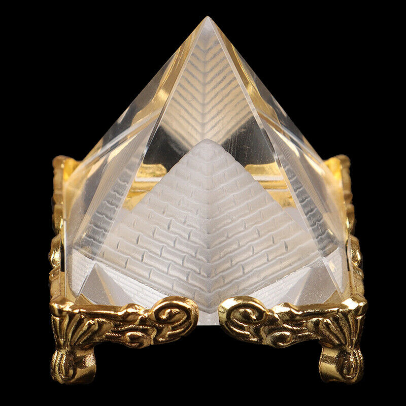 1Pc Feng Shui Egypt Egyptian Crystal Clear Pyramid Ornament Home Decorat DHJCDD