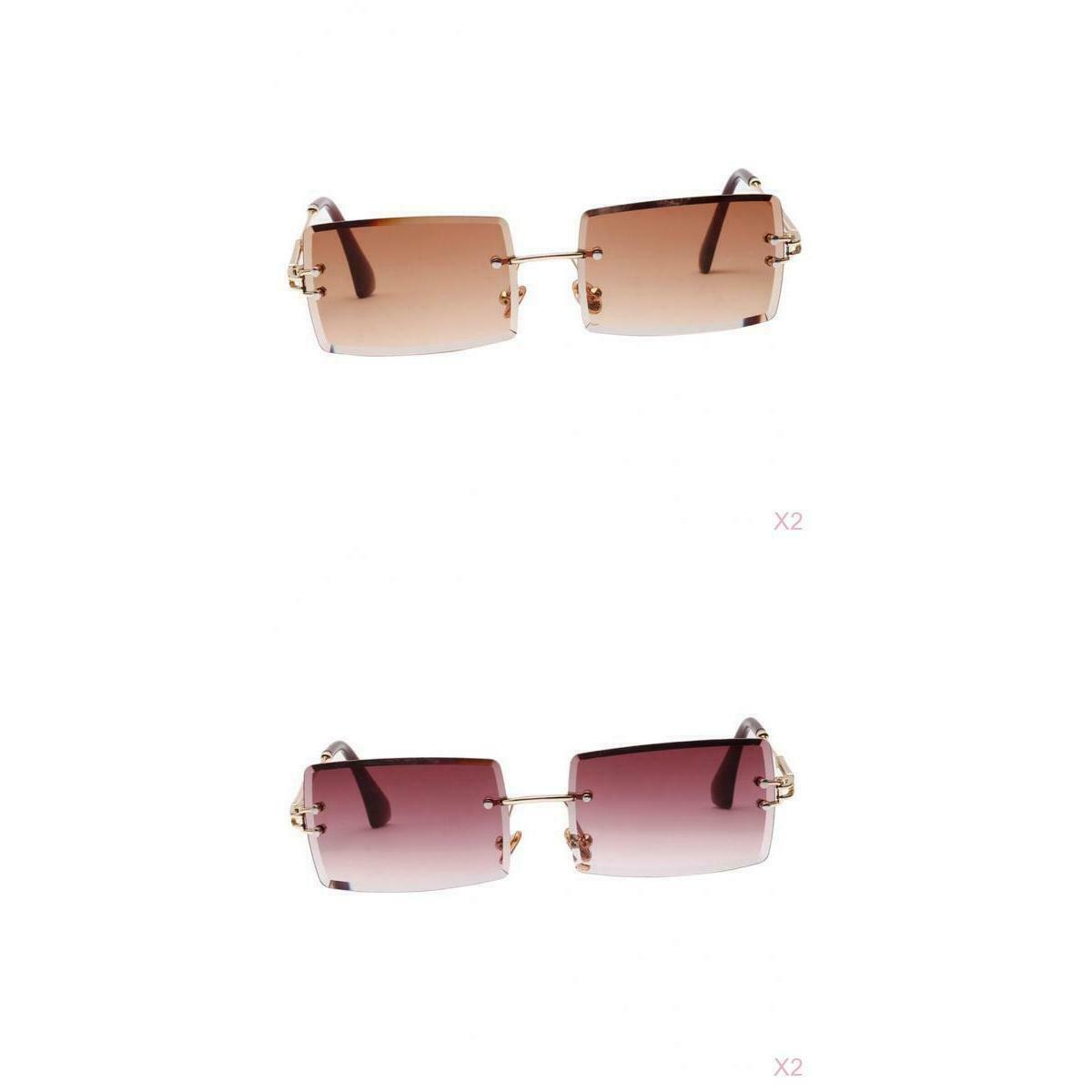 4pcs Fashion Rectangle Cut Sunglasses Retro Classic Tinted Lens Shades
