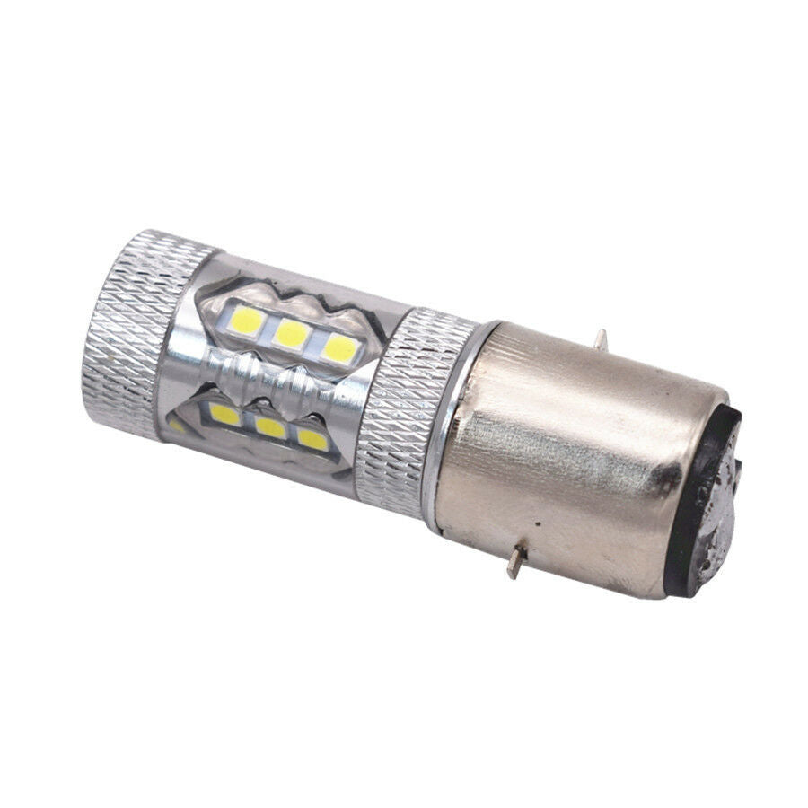 1Pcs 12V 80W BA20D H6 16LED Motorcycle Headlight Fog DRL Light Hi/Lo Beam Bulb