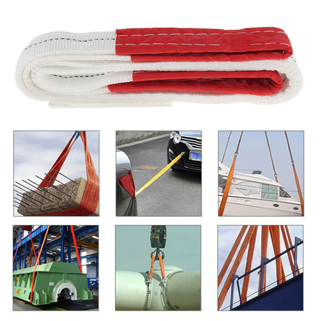 Lifting Strap Towing Pull Rope Cable Trailor w/reinforced loops 2t 6 meter