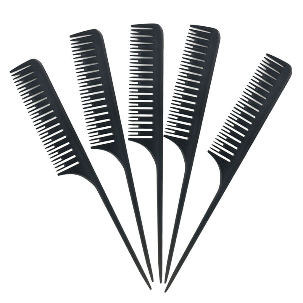 5Pcs Pro Weaving Highlighting Foiling Comb Coloring Rat Tail Hair Combs