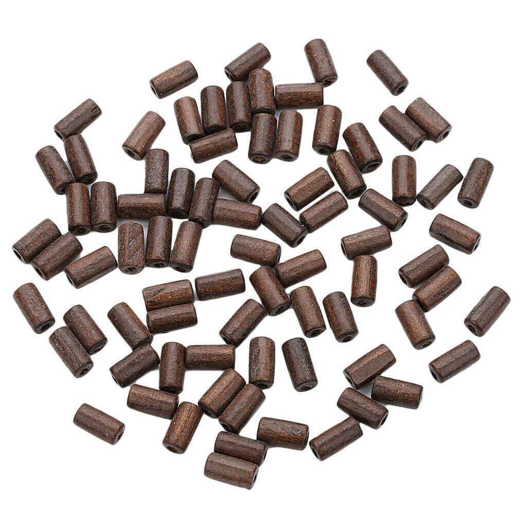 300pcs Wooden Beads Tube Beads Wooden Ornaments Home Decors Wooden Bangles
