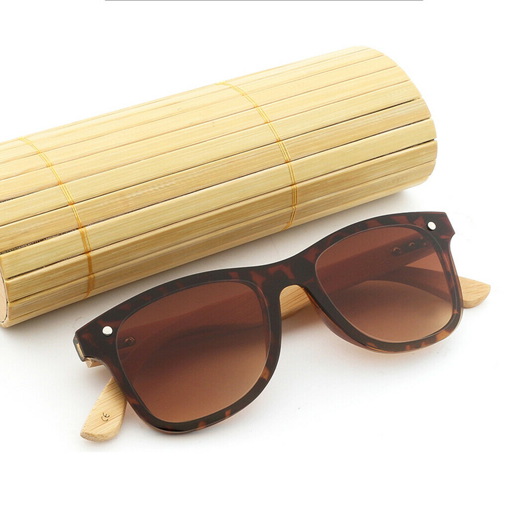 Bamboo Wood Legs Sunglasses Fashion Eyeglasses Eyewear for Women Men Tea