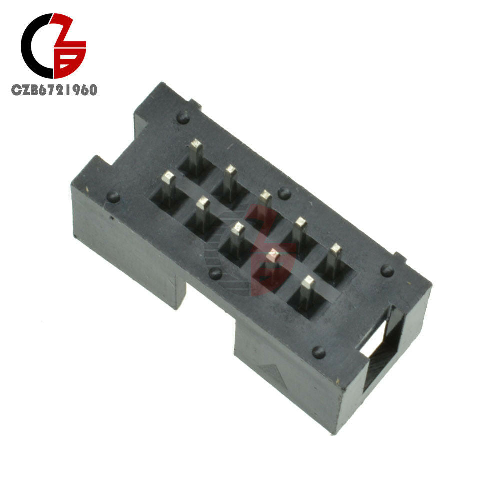 10PCS 2.54mm 2x5 Pin Double Row 10 Pin Straight Male Shrouded header IDC Socket