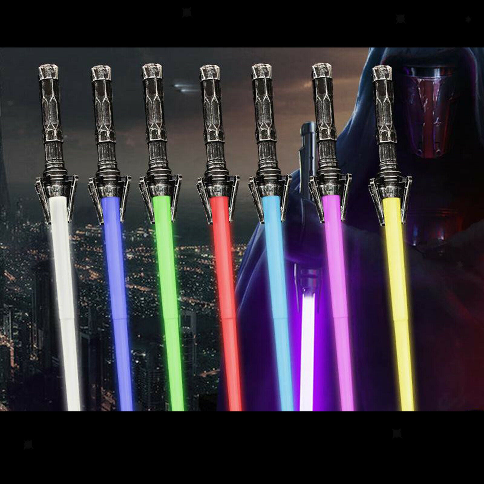 Expandable Light Up Saber 7 Colors Flashing Sword with Sound Dress Up Props