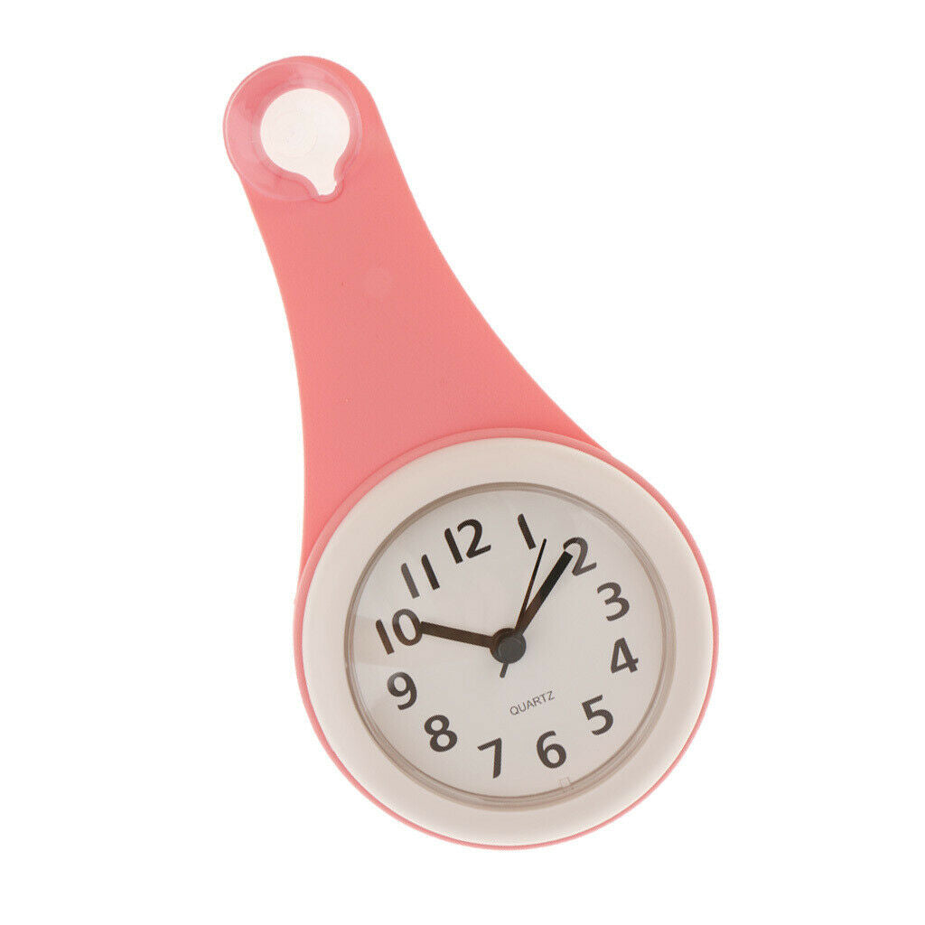 Water Resistant Bathroom Wall Clock with Quiet Sweep Movement Pink