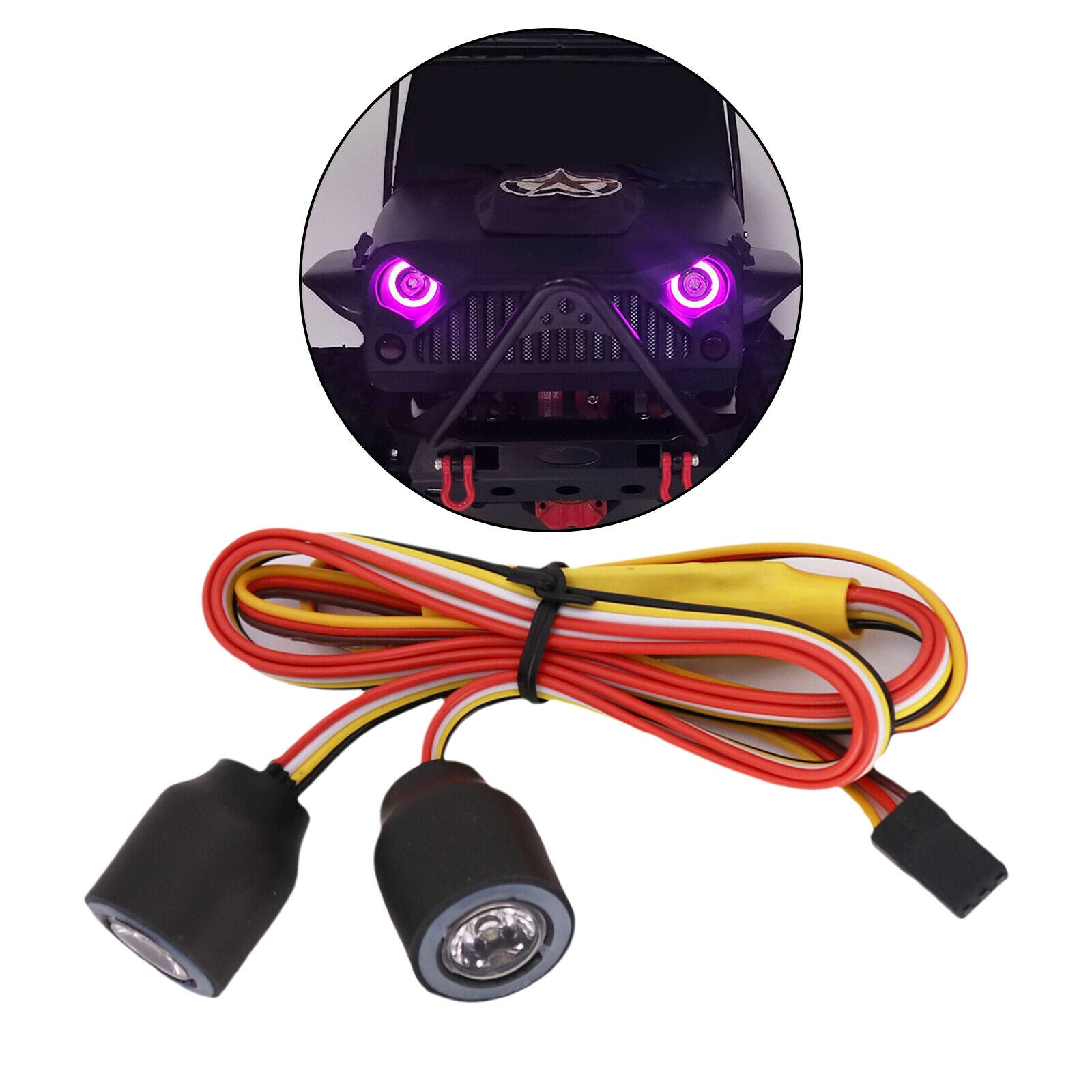 RC LED Headlights for SCX10 TRX4 D90 1/10 Scale RC Rock Crawler Accessory