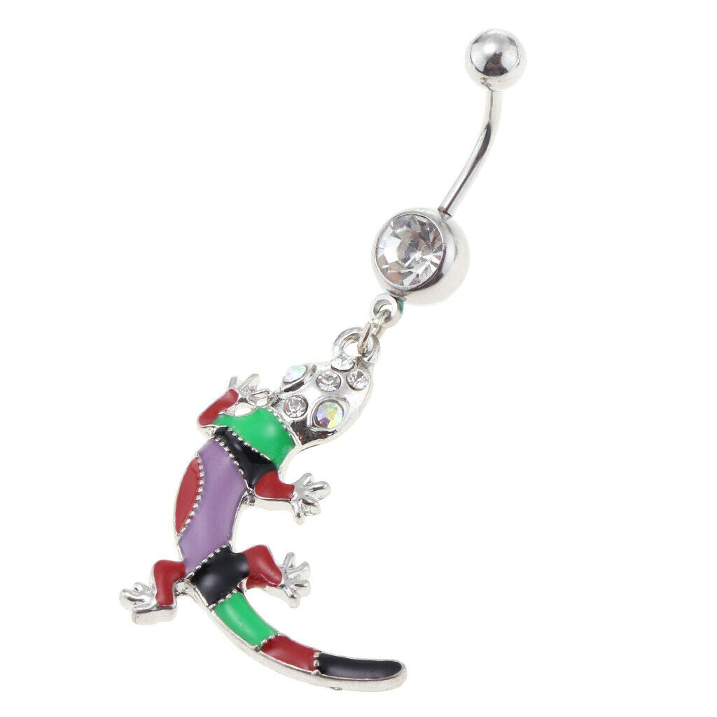 3 Pcs Fashion Enamel Navel Belly Button Rings Dangle Piercing Jewelry Stainless