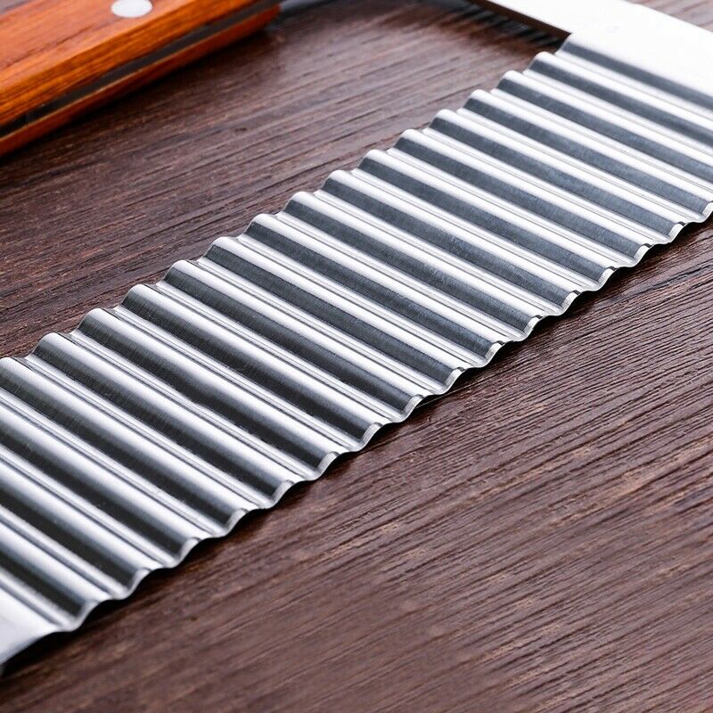 Stainless Steel Crinkle Wavy Cutter Potato Chip French Fry Slicer Kitchen Tool