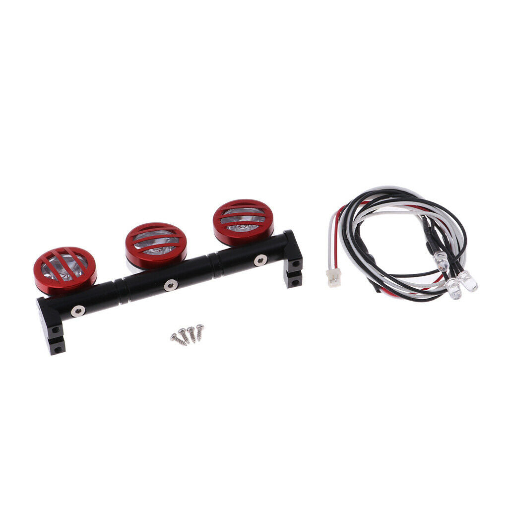 3pieces 1/10 LED Light Bar for RC Car  TRX4 D90 Axial SCX10 Red