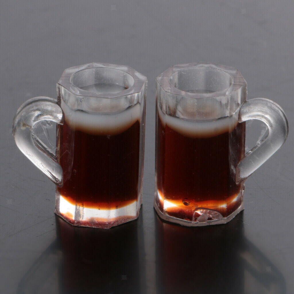 Pair Of Plastic Beer Cups For 1:12 Scale