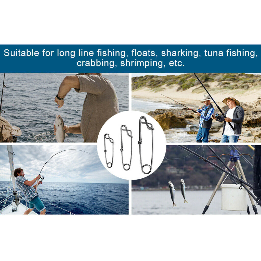30 Pieces Longline Clip Snap Hook Clasp Clip Paperclip Accessory For Fishing