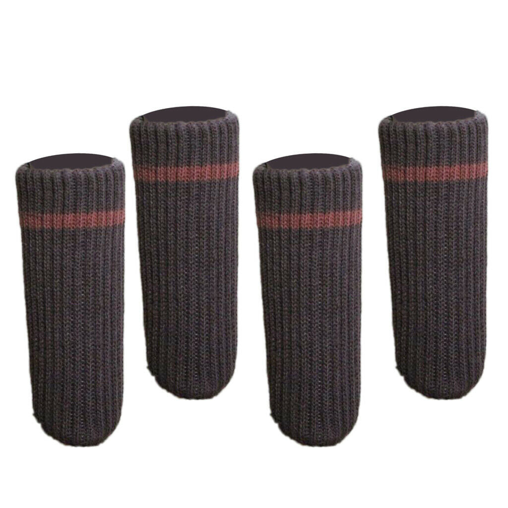 8x11cm Furniture Feet Caps Covers/Knitted Chair Leg Socks  Brown_3