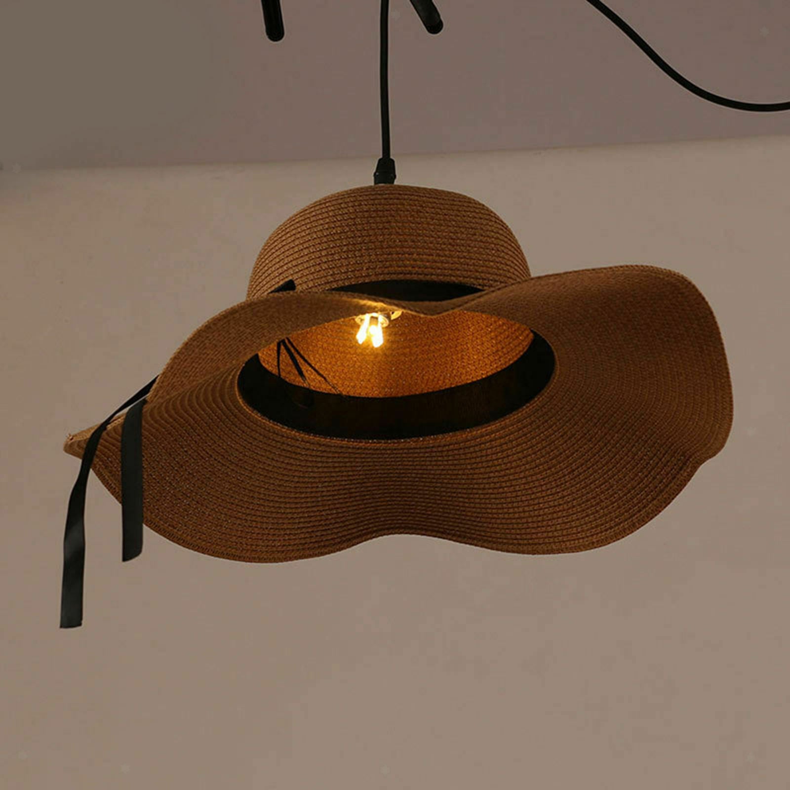 Grass Vine LED Pendant Light Wooden Hanging Light Droplight for Bar Decor