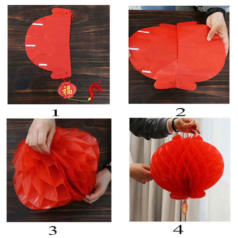6pcs new year 2020 paper lantern chinese festival red lantern pendant Dec.l8