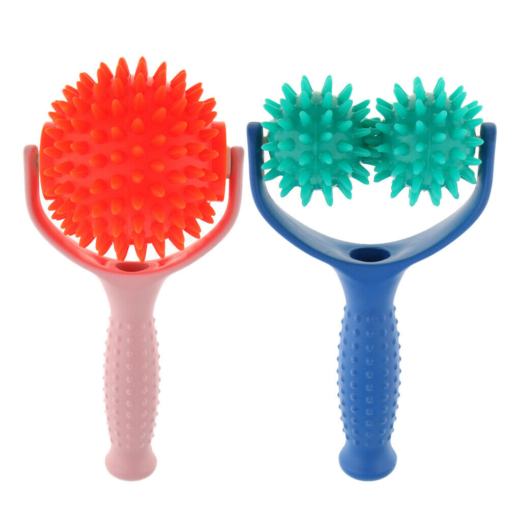 2pcs Acupuncture   Point Spiky Massage Roller Ball Sticks