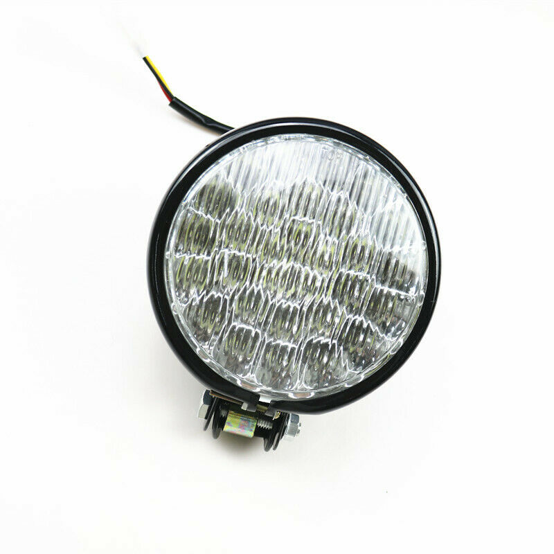 5" Black LED Motorcycle Steel Headlight Cruiser Chopper Cafe Racer Old School VT