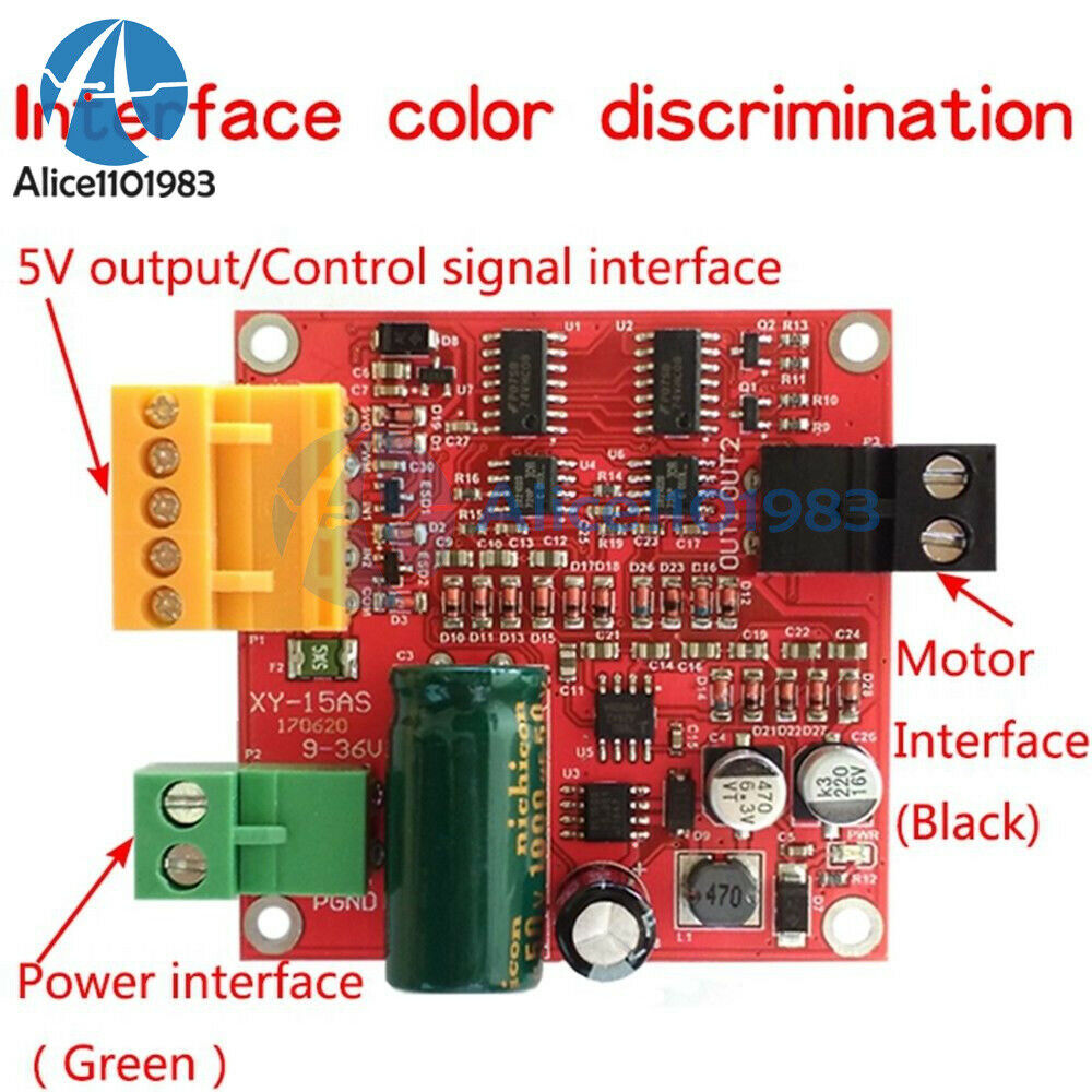 12V/24V/36V 15A DC High Power Motor Drive Board Plate PWM Regulator Module