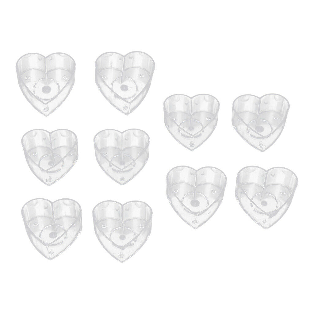 10pcs Small Heart Shaped Tea Light Cups Wax Cups Table Decor for DIY Candle Mold