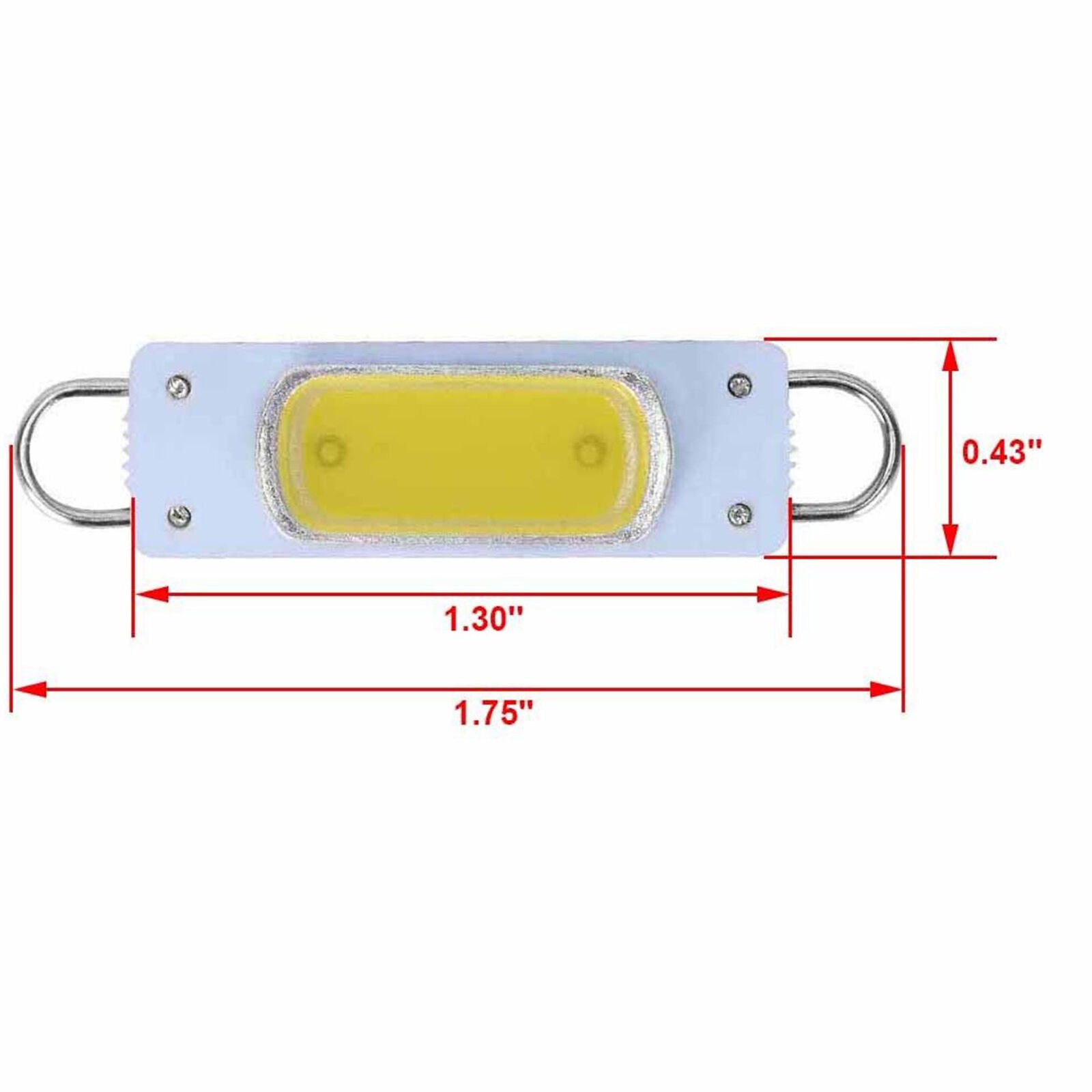 2x Super White 44mm COB Rigid Loop Festoon LED Light Bulb 561 562 567 564 212-2