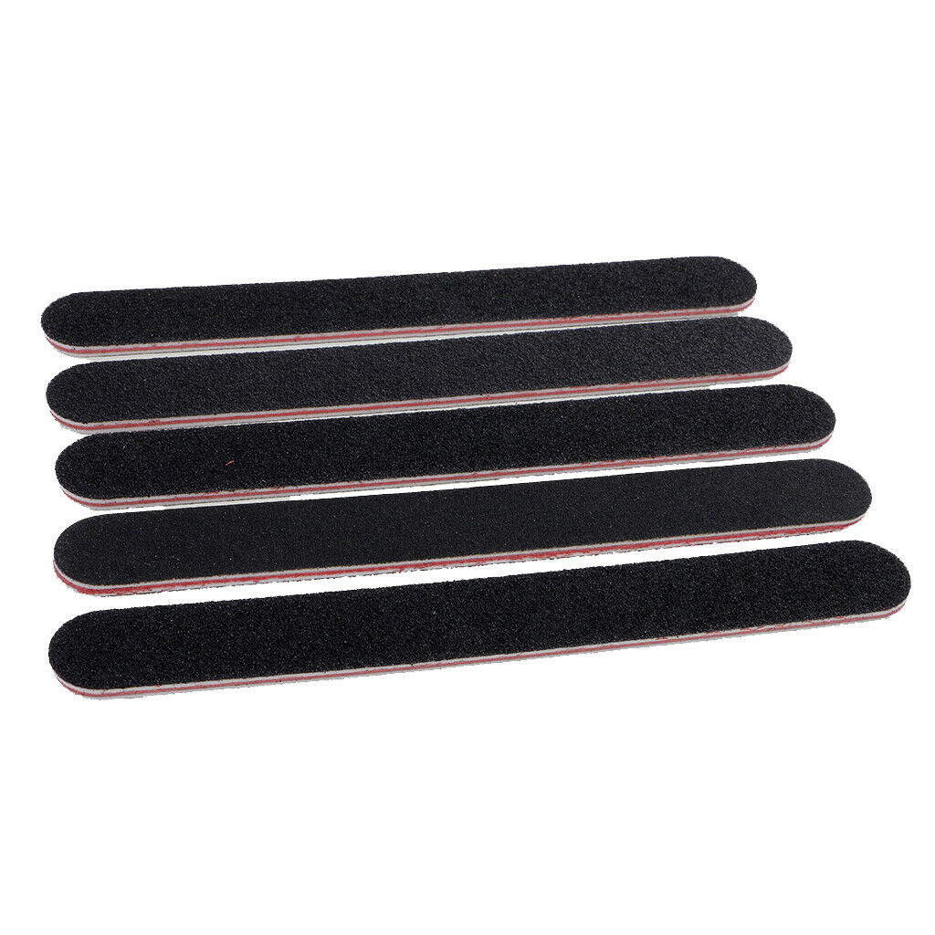 5xBlack Pro Double Sided Manicure Nail File Emery Board Sanding Tools