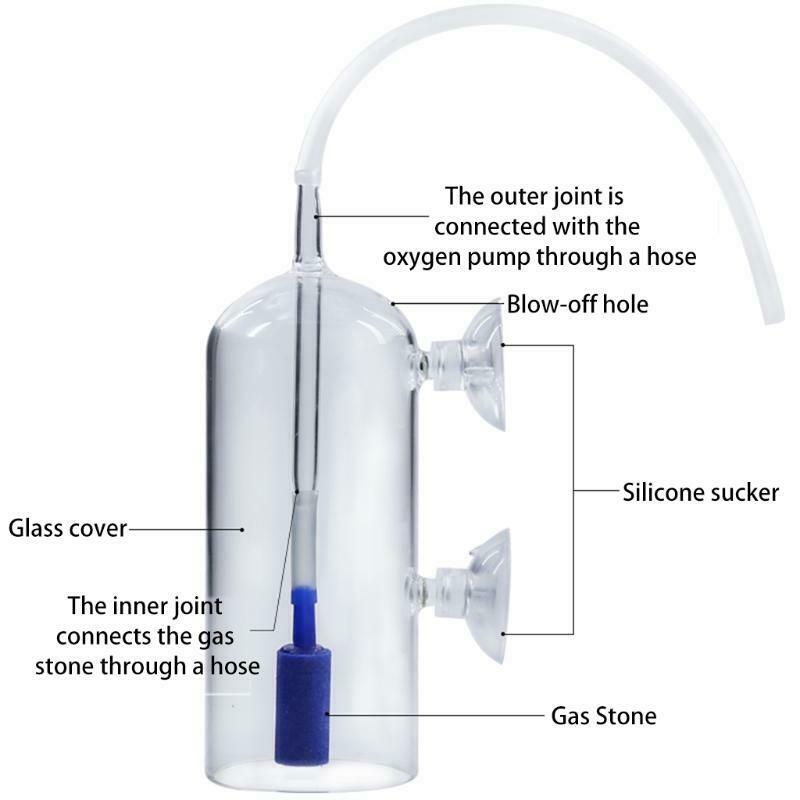 Aquarium Air Oxygen Bubbler Glass Cup Set Prevent Bubble from Sputtering