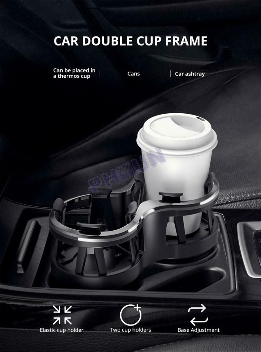 Multi-functional Car Mounted Drink Holder Black Double Holder Frame Universal