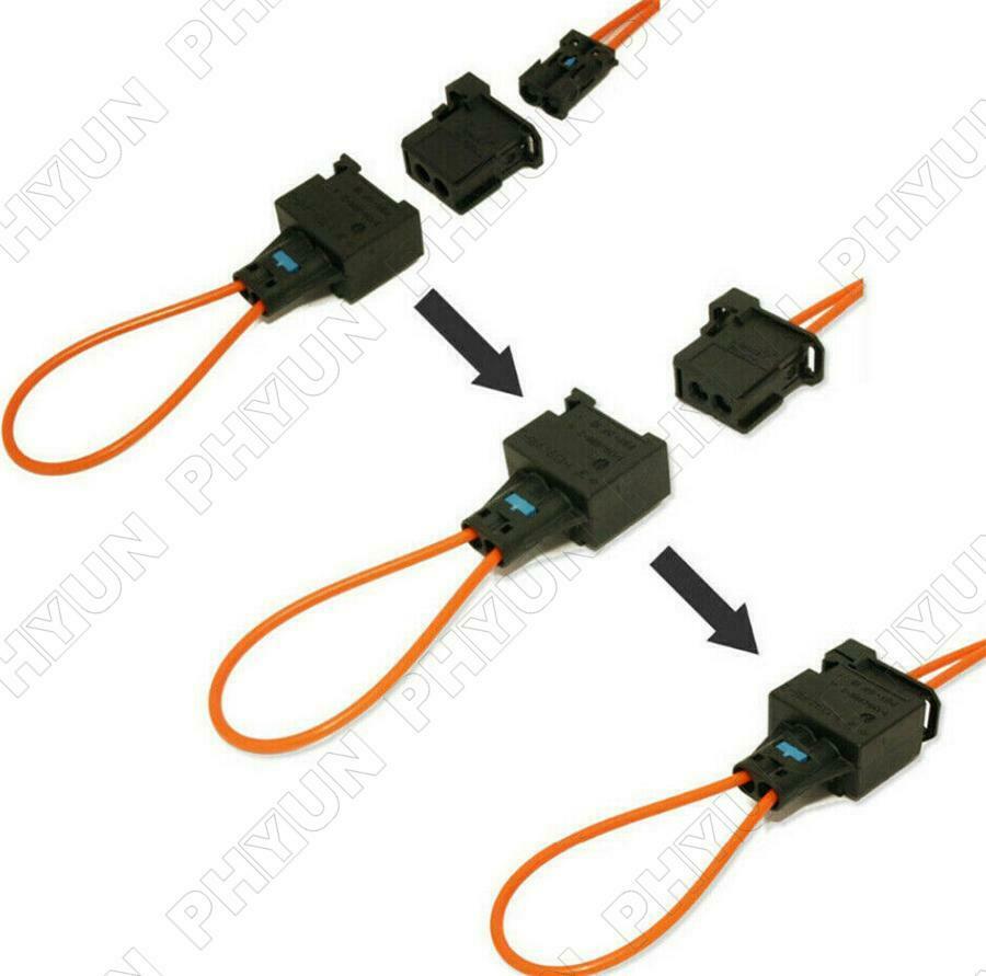 2 Sets Car Male & Female Plug Adapter Connectors Diagnostic Fiber Optic Bypass