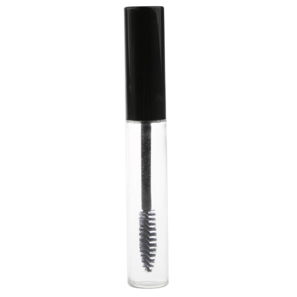 2 pcs 10ml Mini Transparent Travel Empty Mascara Eyelash Vials +2pcs Clear