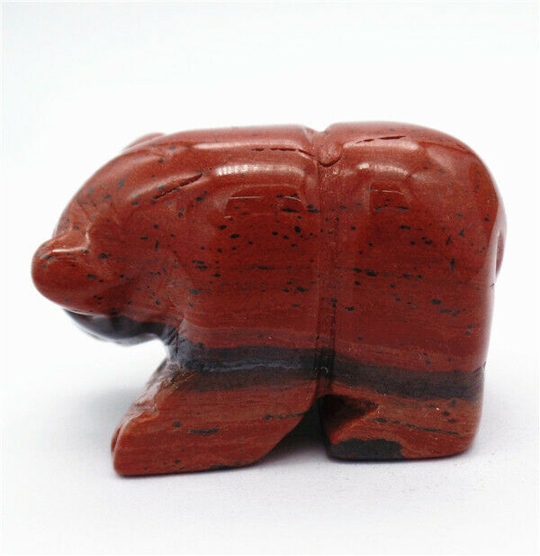 47x30x25mm Natural Red Jasper Carved Bear Decoration Statue Home Decor HH7727