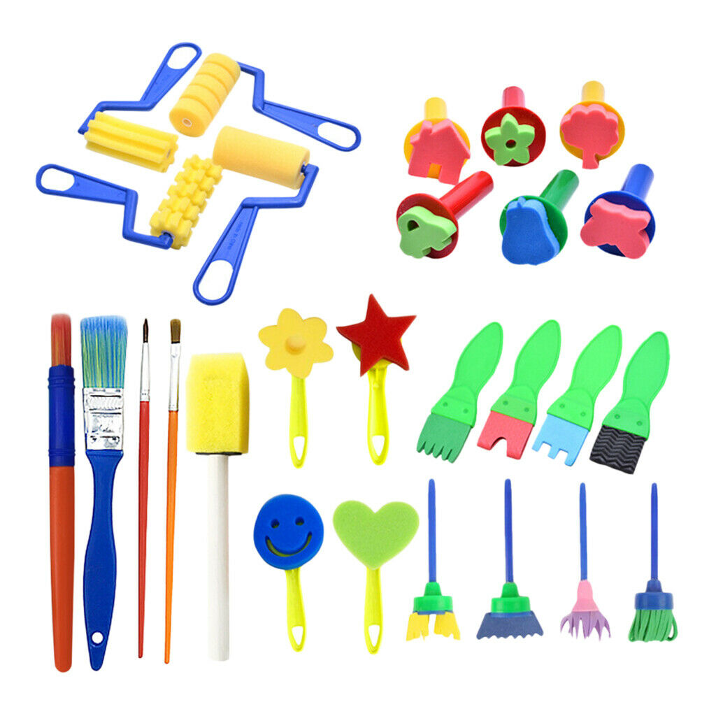 27pcs Art Creation Tools Family Time Props Painting Sponge Brushes Durable Art