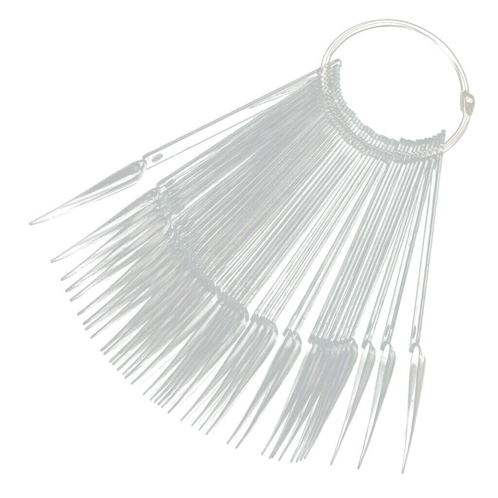 80X Nail Swatches Sticks Fan Nail Art Tips Nail Polish Display Board Clear