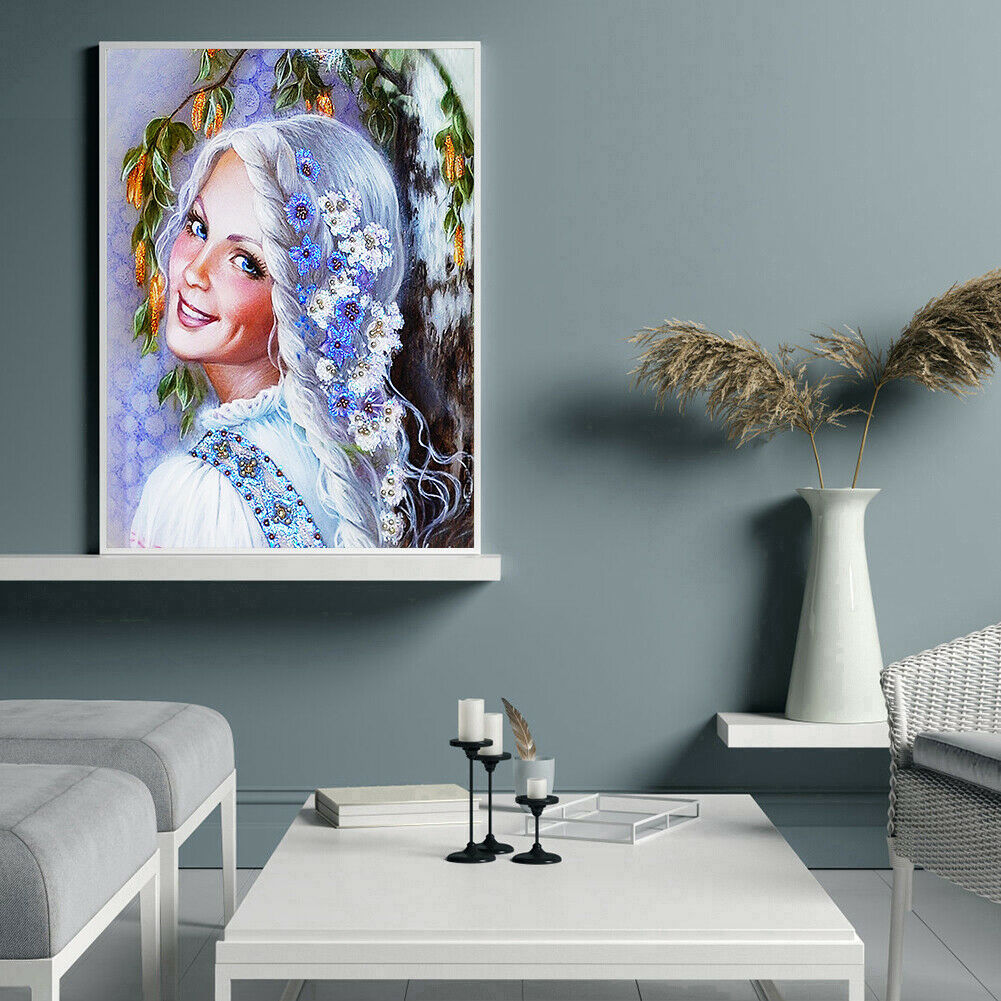 Smile Girl Part Drill Diamond Painting Home Decor DIY Mosaic Kit Picture @