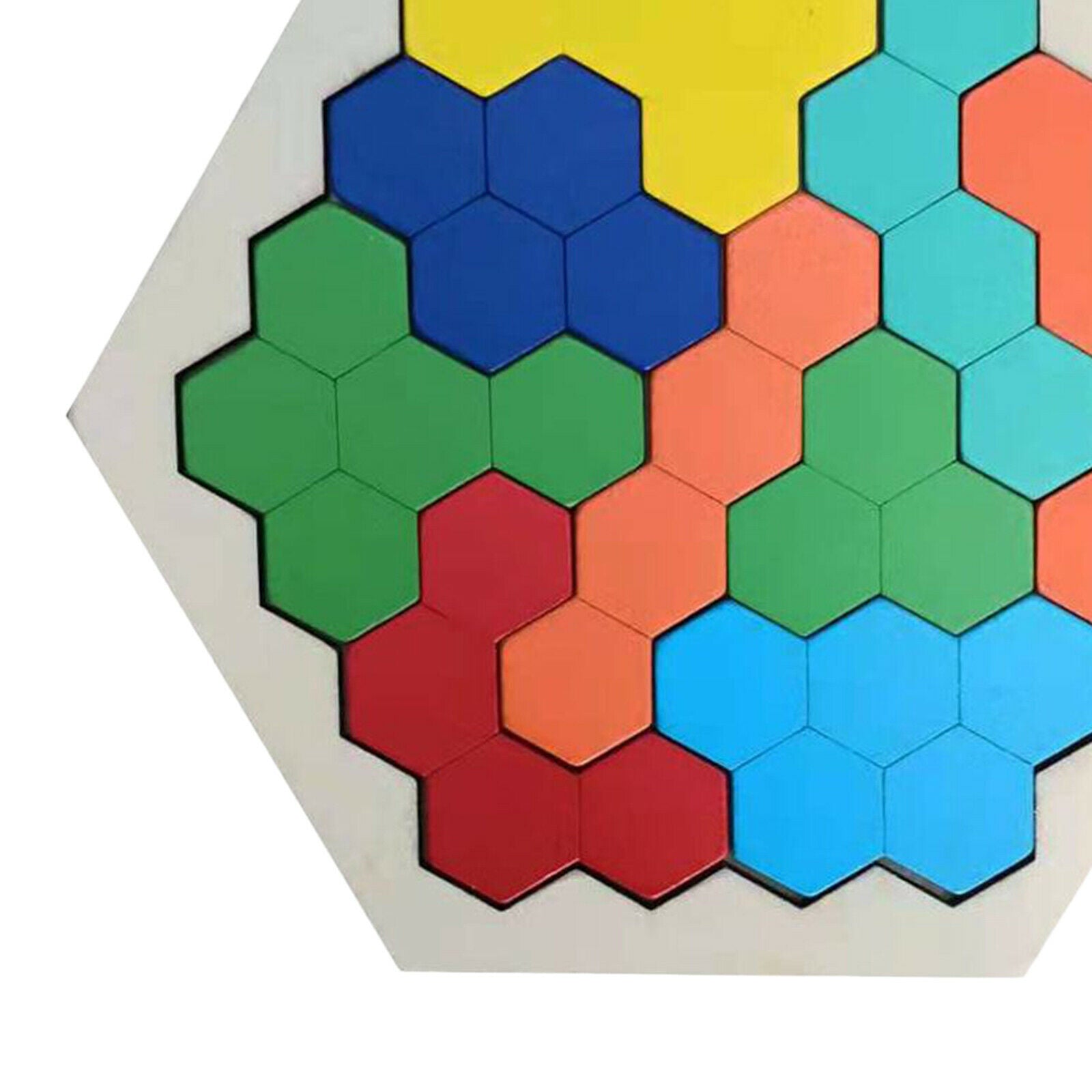Wooden Hexagon Building Block Puzzle Jigsaw Montessori Game Gift for Kids