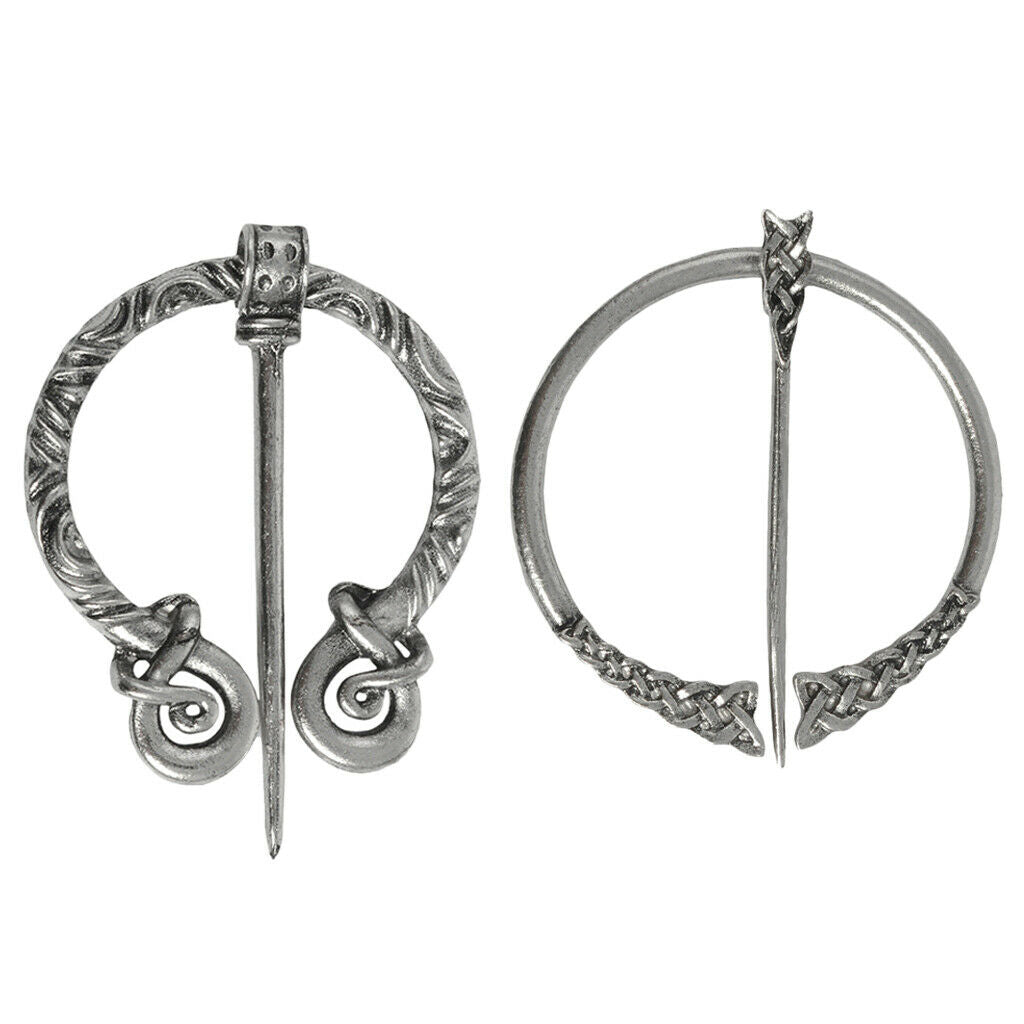 2 Pack Viking Brooch Ancient Shawl Cloak Jewellery Decor Brooch Pin Clasp