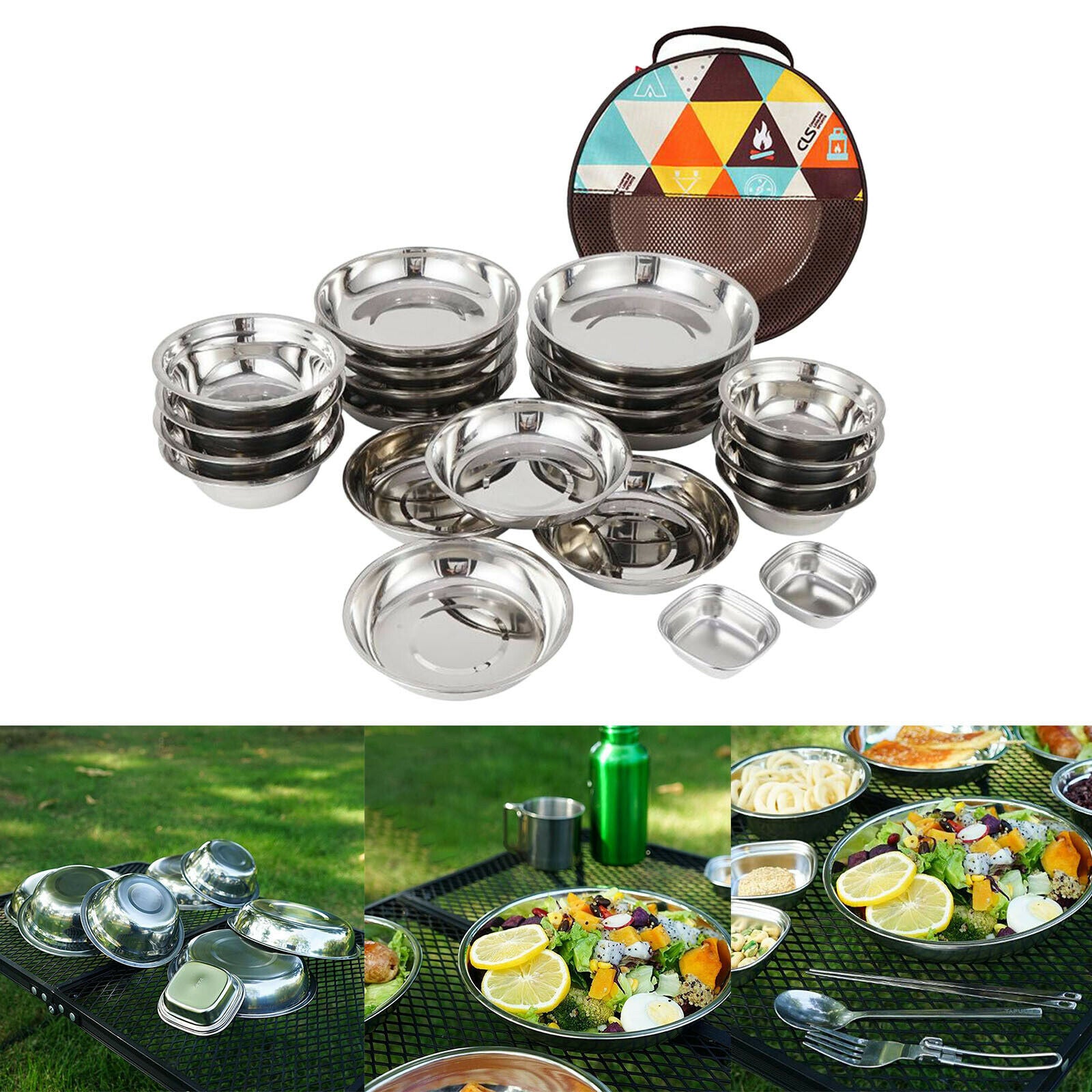 Camping Cookware Kit Portable Cooking Equipment Plate Set Outdoor Hiking Picnic