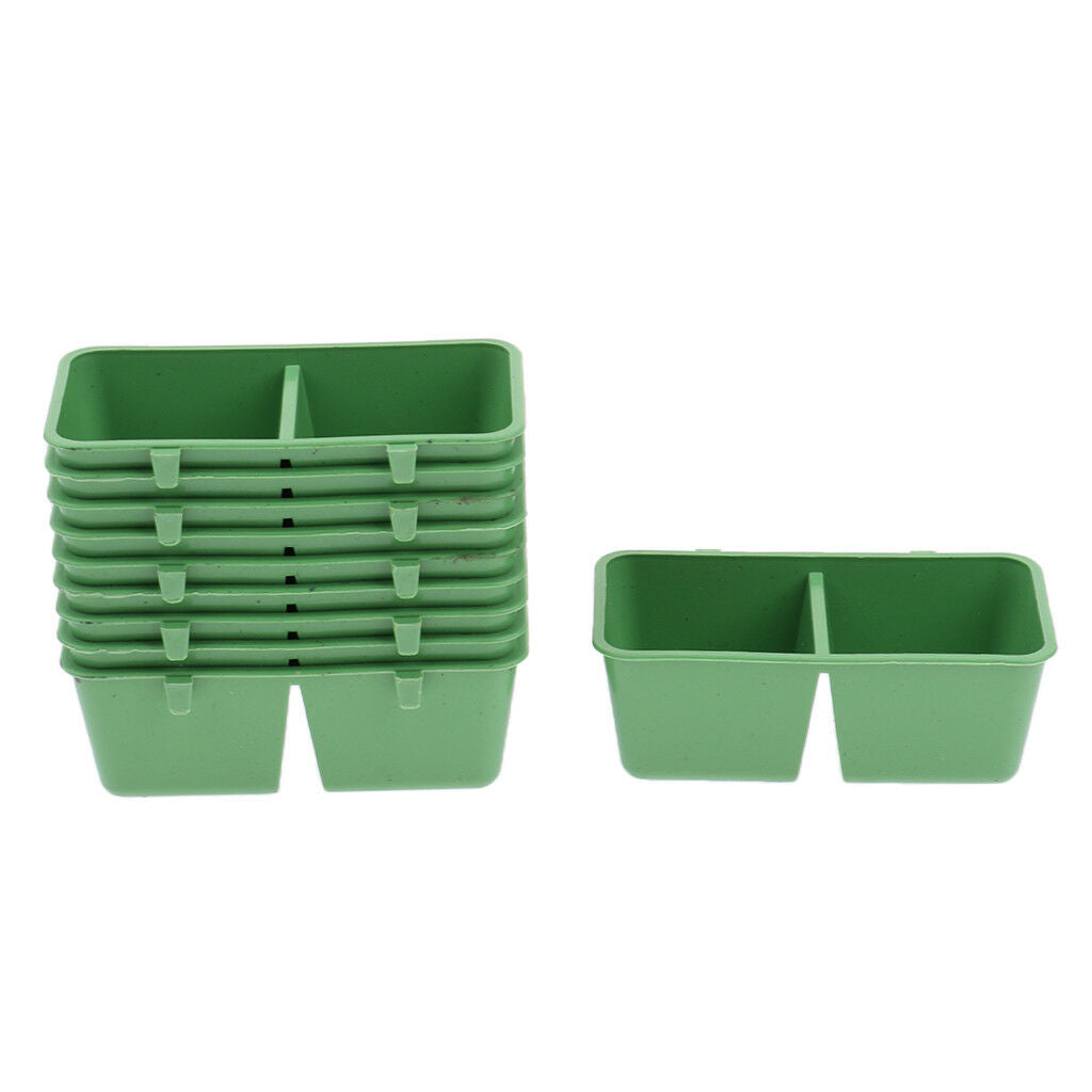 10 Pack Rectangle Bowls Bird Food and Water Cups for Parrot, Parakeet