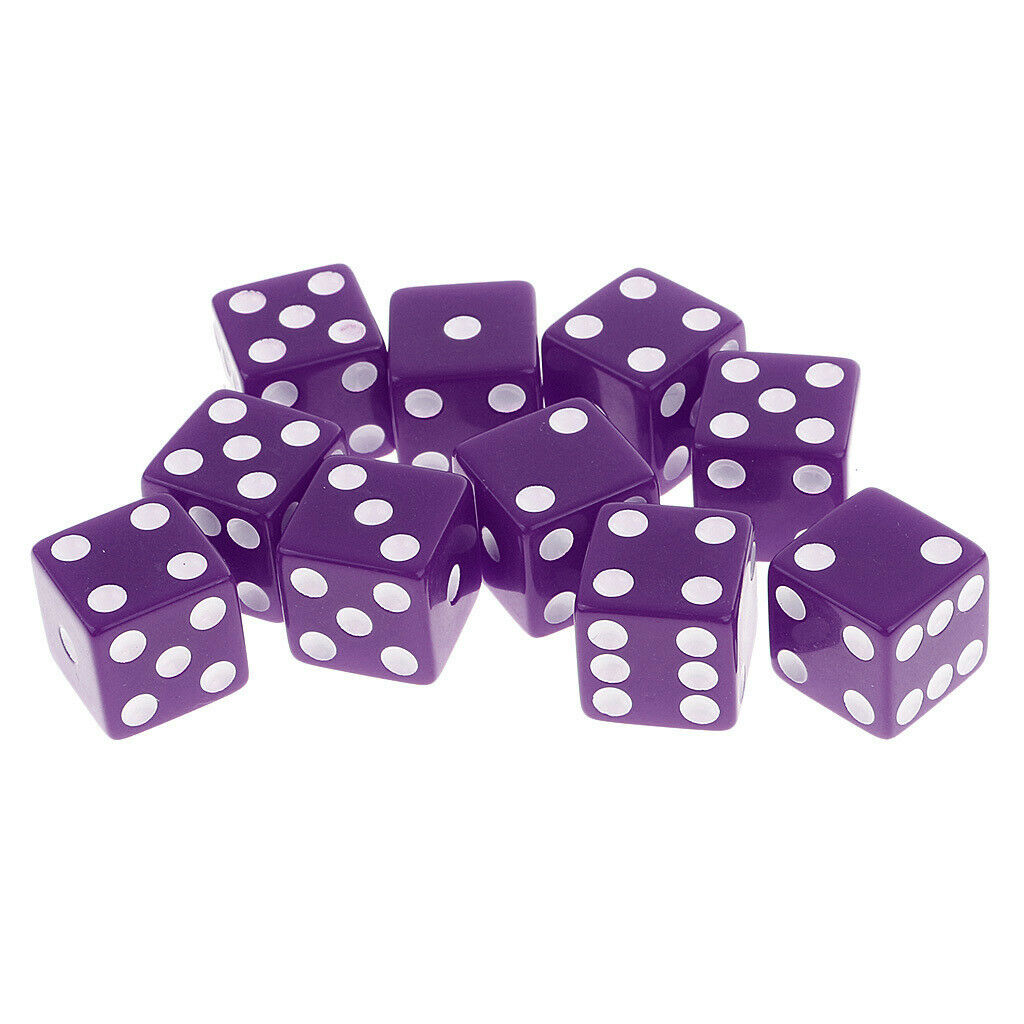 10 Piece Six Sided D6 Dice Set for D&D Table Games High Quality Dark Purple