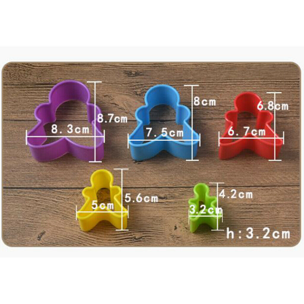 Gingerbread Man Cookie Cutters 5 Piece Random Colors Plastic Kitchenware