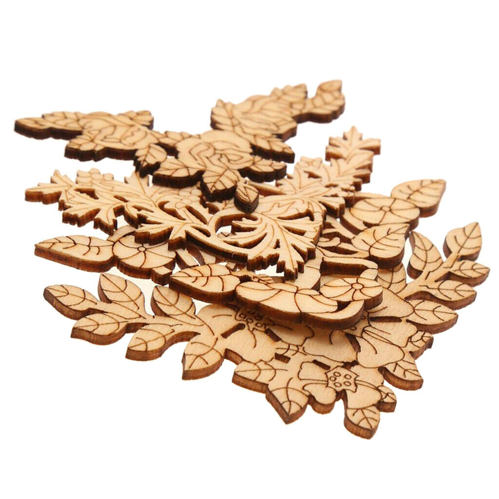 4pcs Natural Cutouts Wood Anthemy Shape DIY Craft Wood Ornaments