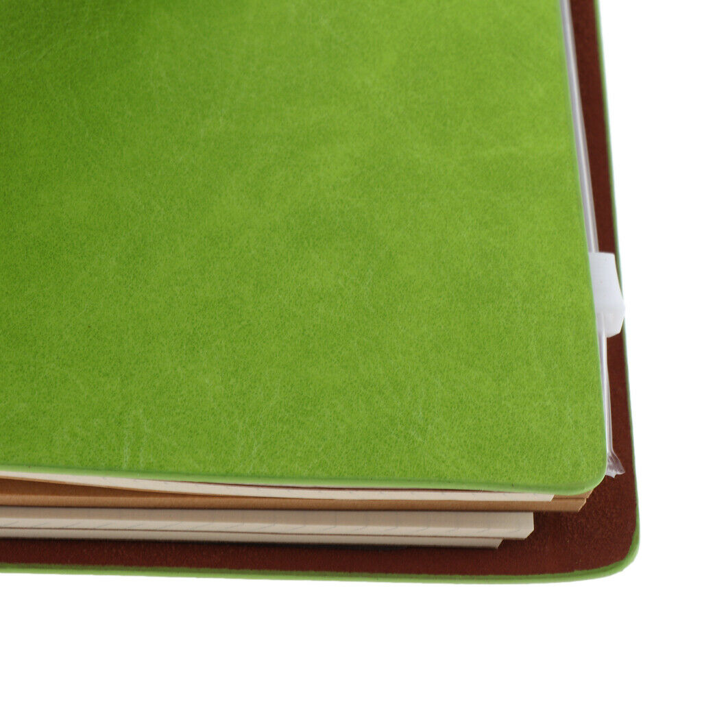 A6 Portable Travel Diary Notebook Journal Leather Handbook Green